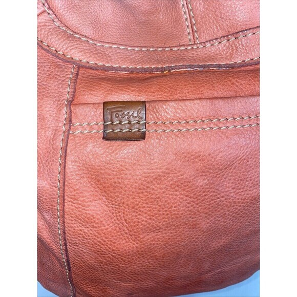FOSSIL Key Per Crossbody Leather Orange Summer Handbag Boho Hobo Hippie - Picture 8 of 14